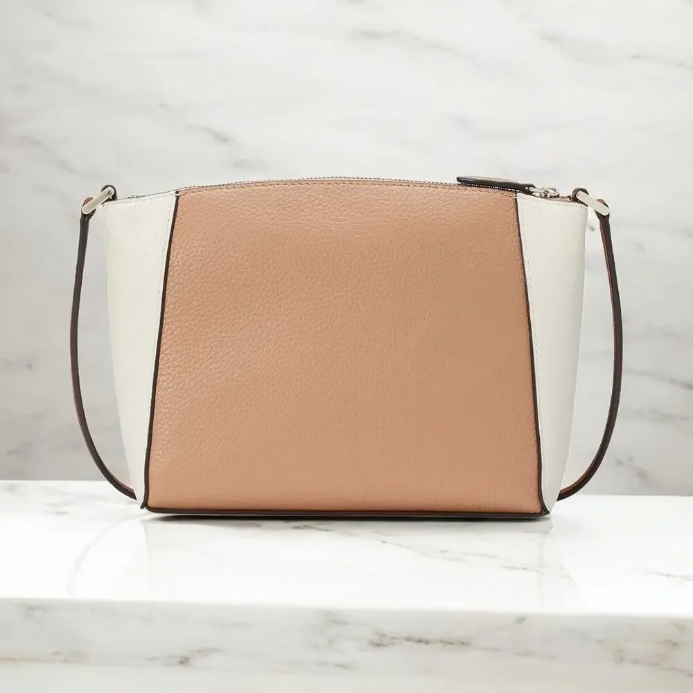 Kate Spade Monica Crossbody Pebbled Leather Purse Light Fawn Multi KC464